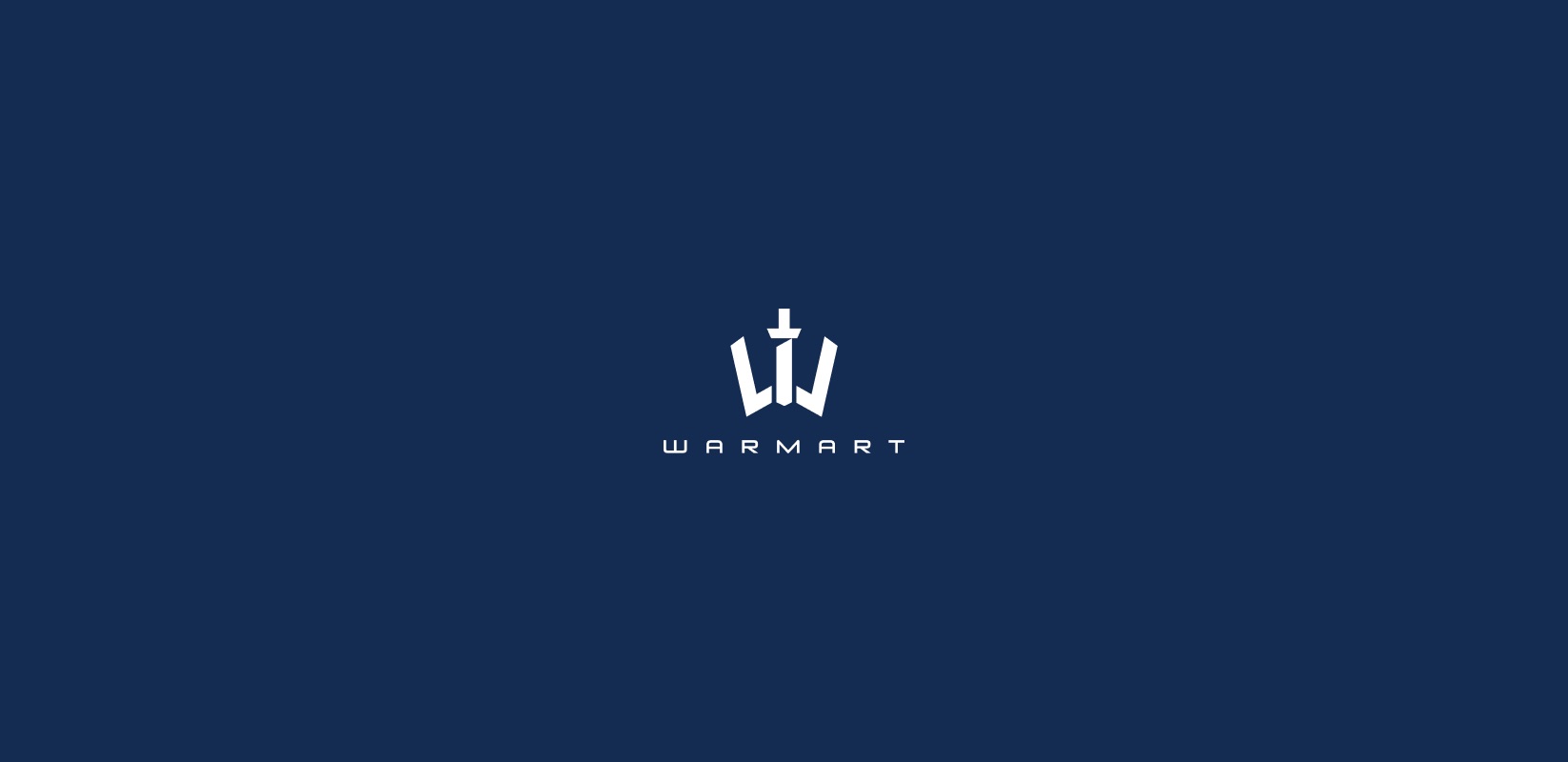 The Warmart mark, a crown over a W, above the wordmark on navy